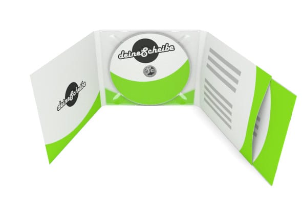 CD Digipak 6-panels, 1 Tray center with Booklet sleeve right